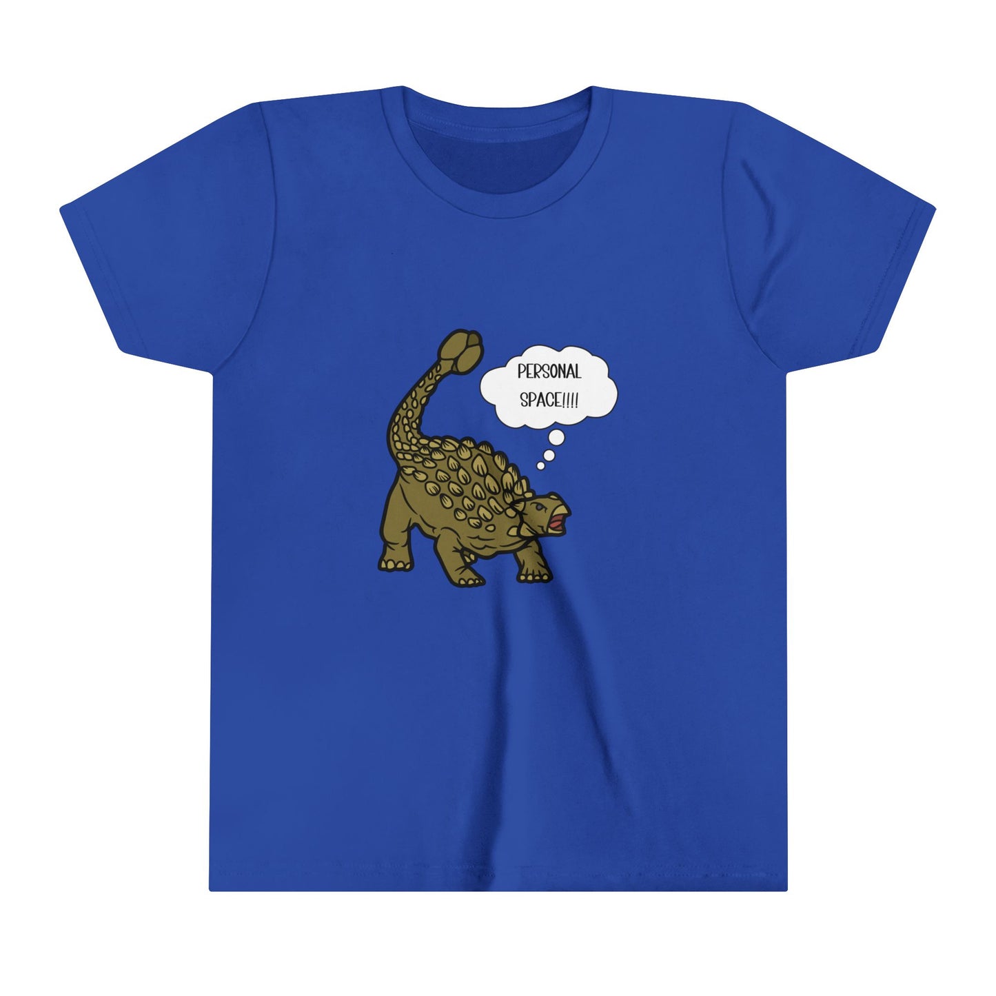 Youth Ankylosaurus Personal Space Graphic - Unisex Jersey Short Sleeve Tee Super Comfy Dino T-Shirt Gift