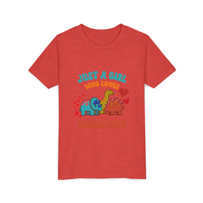 Just a Girl Who Loves Dinosaurs Youth Size T-Shirt Stem Tweens and Teens who Love Dinosaurs Tshirts