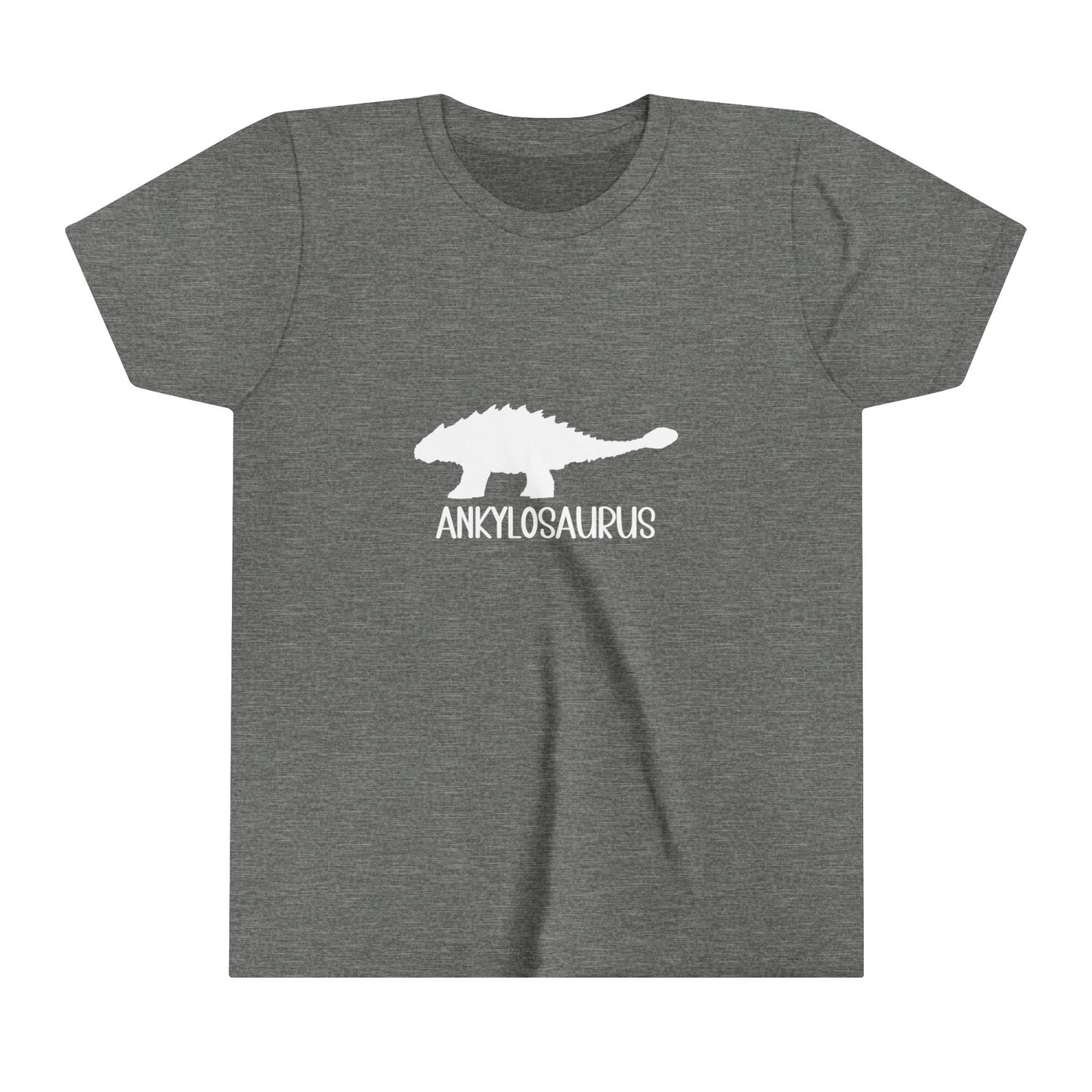 Youth Ankylosaurus T-Shirt with White Graphics - Unisex Jersey Short Sleeve Tee Super Comfy Dino T-Shirt Gift