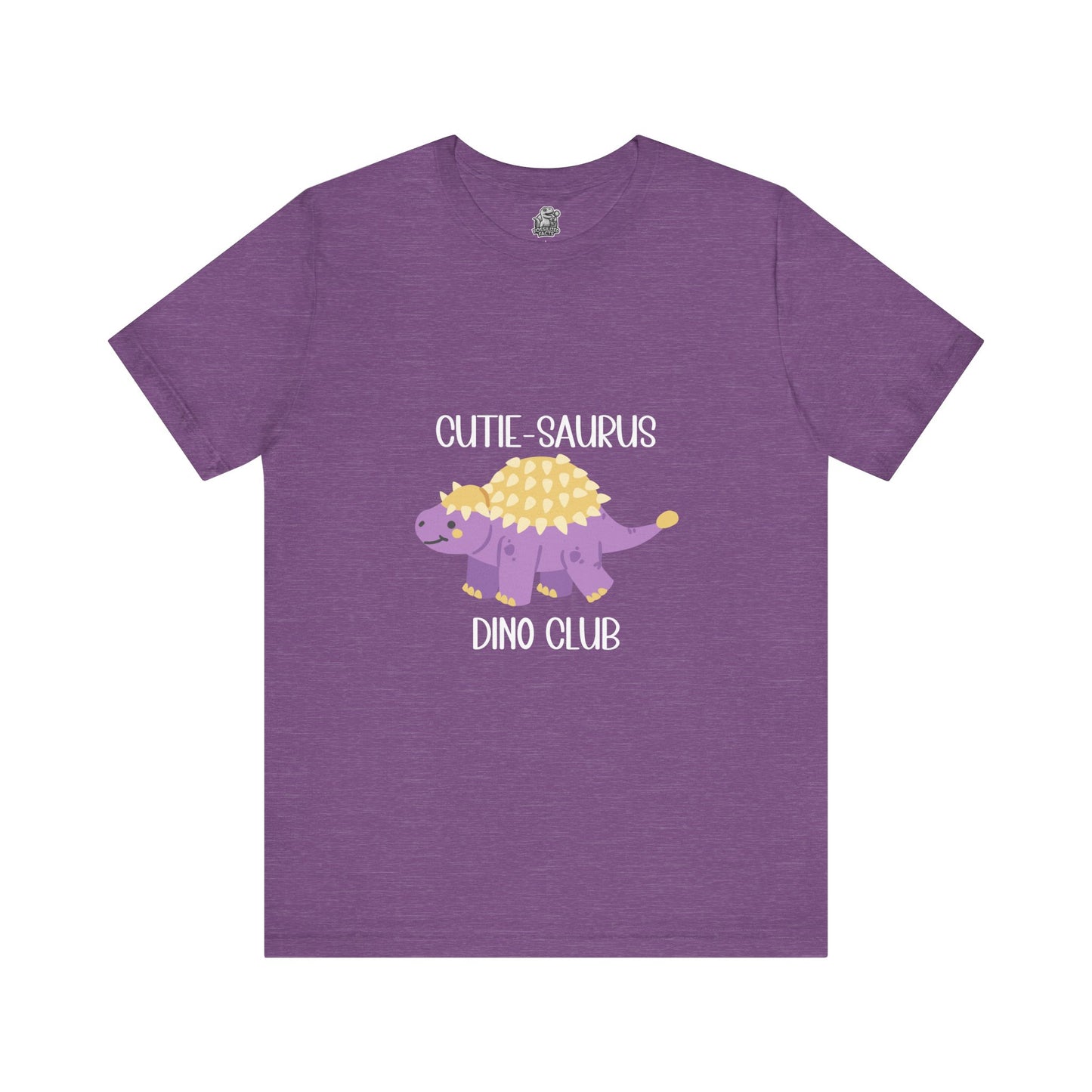 Ankylosaurus Ankylosaurus Cutie Saurus Dino Club Purple - White Graphic - Unisex Jersey Short Sleeve Tee Super Comfy Dino T-Shirt Gift