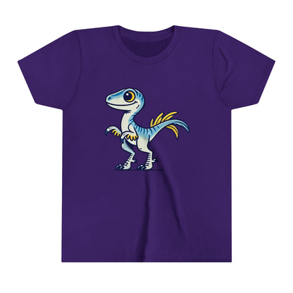 YouthPlayful Blue & Yellow Velociraptor Tee – Dino Fun for All Ages! 🦖💙💛 - Unisex Jersey Short Sleeve Tee Super Comfy Dino T-Shirt Gift