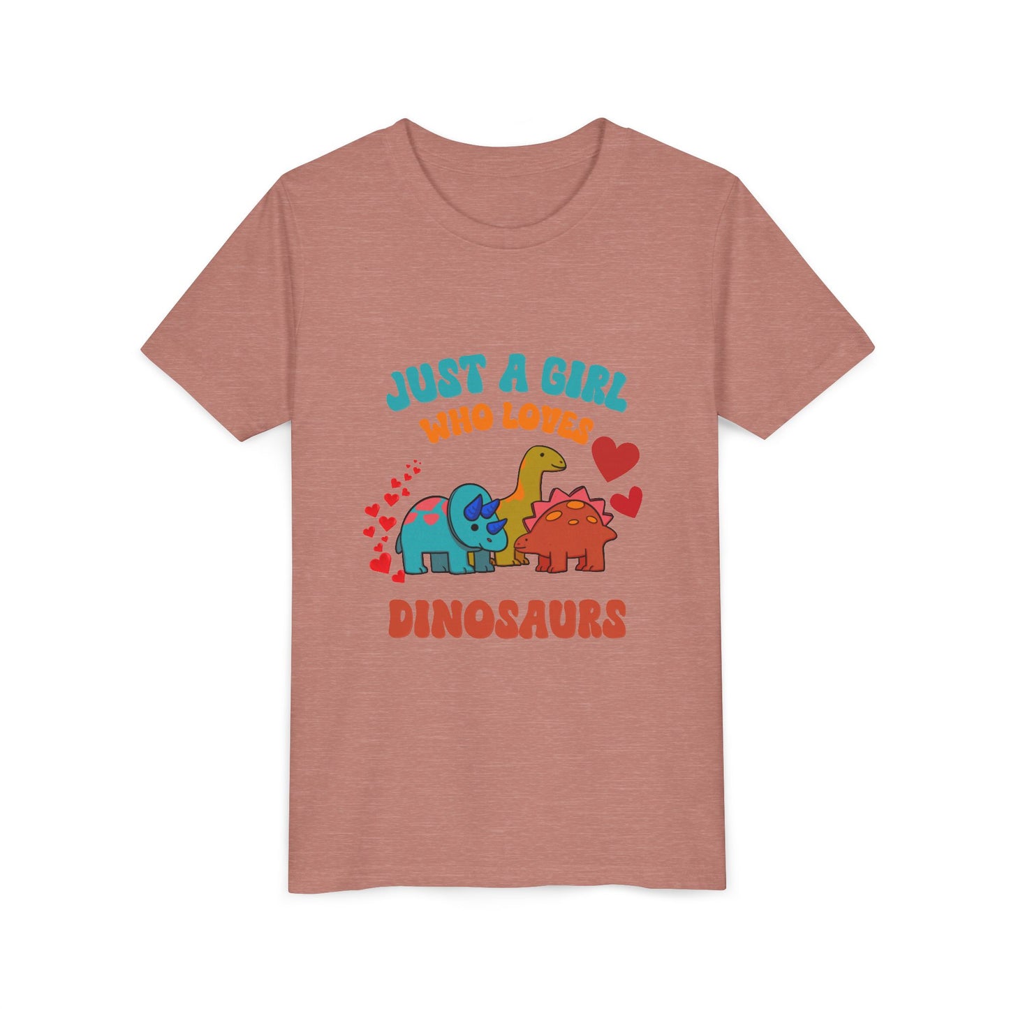 Just a Girl Who Loves Dinosaurs Youth Size T-Shirt Stem Tweens and Teens who Love Dinosaurs Tshirts