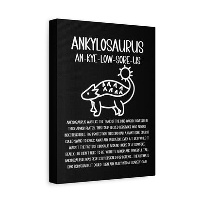 Cute Ankylosaurus Vertical Matte Canvas Black, Stretched, 1.25" Amazing Gift for the Dino Lover in your life