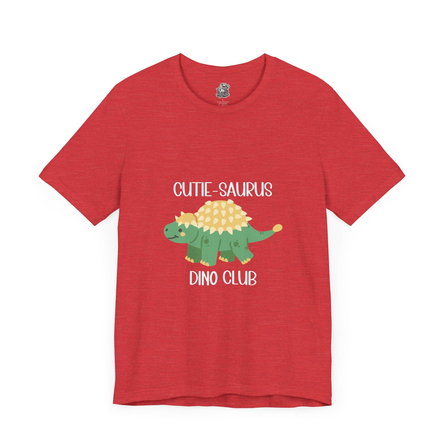 Ankylosaurus Cutie Saurus Dino Club Green - White Graphic - Unisex Jersey Short Sleeve Tee Super Comfy Dino T-Shirt Gift