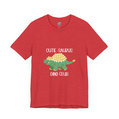 Ankylosaurus Cutie Saurus Dino Club Green - White Graphic - Unisex Jersey Short Sleeve Tee Super Comfy Dino T-Shirt Gift