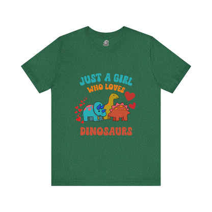 Retro - Just a Girl Who Loves Dinosaurs Unisex T-Shirt – Perfect for Dino Enthusiasts