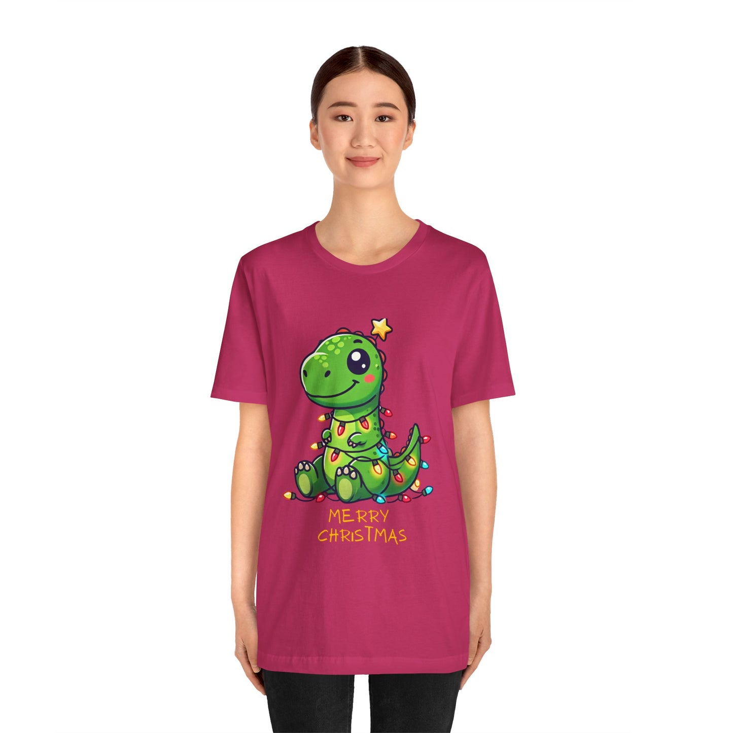 Merry Christmas - Tree Rex Steve - Unisex Jersey Short Sleeve Tee Super Comfy Dino T-Shirt Gift