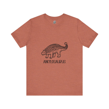 Outlined Ankylosaurus Black Graphic - Unisex Jersey Short Sleeve Tee Super Comfy Dino T-Shirt Gift