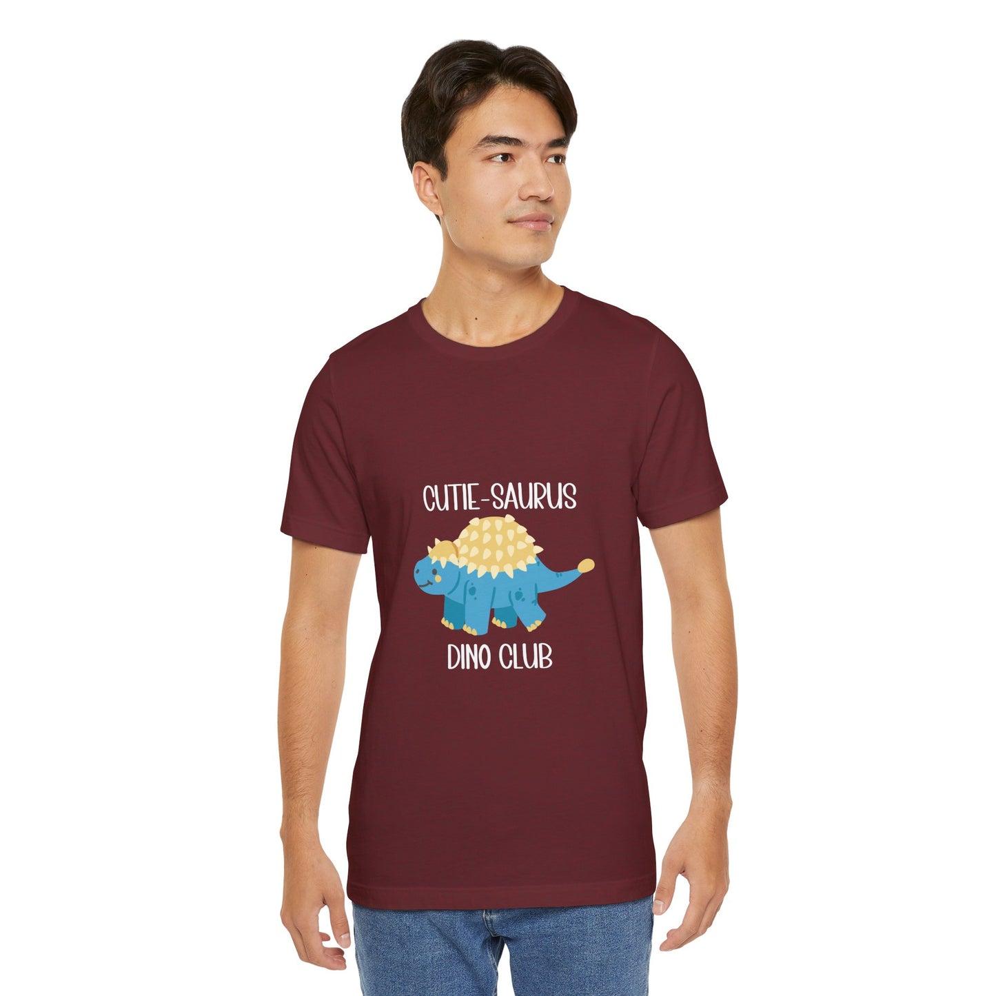 Ankylosaurus Cutie Saurus Dino Club Blue - White Graphic - Unisex Jersey Short Sleeve Tee Super Comfy Dino T-Shirt Gift