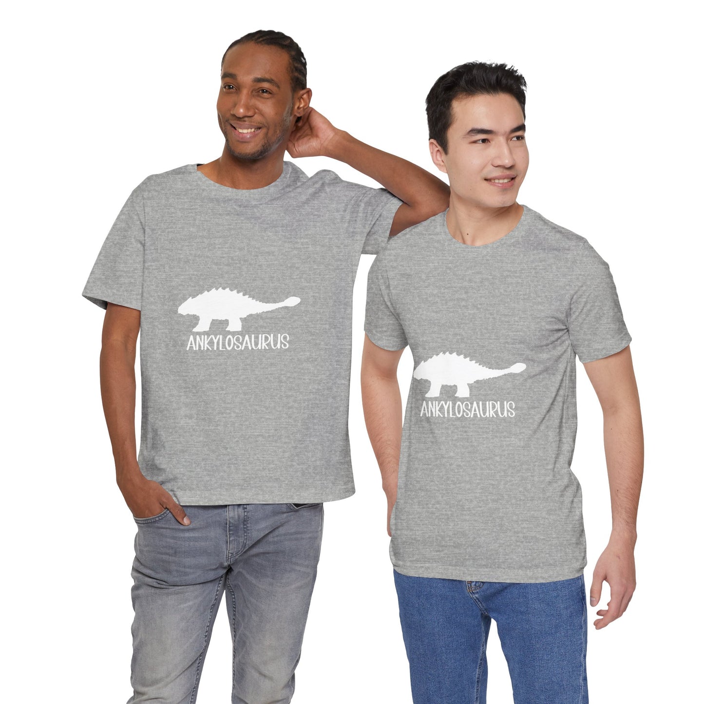 Ankylosaurus White Graphics- Unisex Jersey Short Sleeve Tee Super Comfy Dino T-Shirt Gift