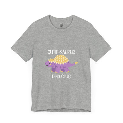 Ankylosaurus Ankylosaurus Cutie Saurus Dino Club Purple - White Graphic - Unisex Jersey Short Sleeve Tee Super Comfy Dino T-Shirt Gift