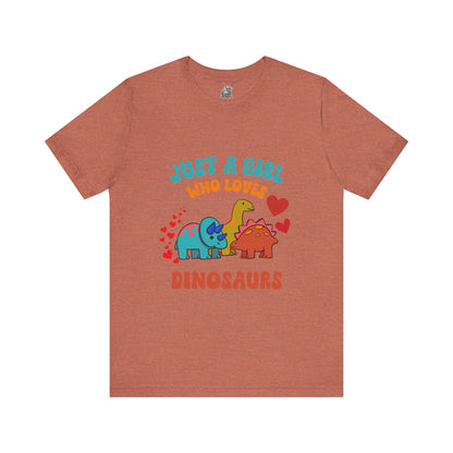 Retro - Just a Girl Who Loves Dinosaurs Unisex T-Shirt – Perfect for Dino Enthusiasts