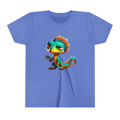 Youth Colorful & Feisty Velociraptor  – Unleash the Attitude!- Unisex Jersey Short Sleeve Tee Super Comfy Dino T-Shirt Gift