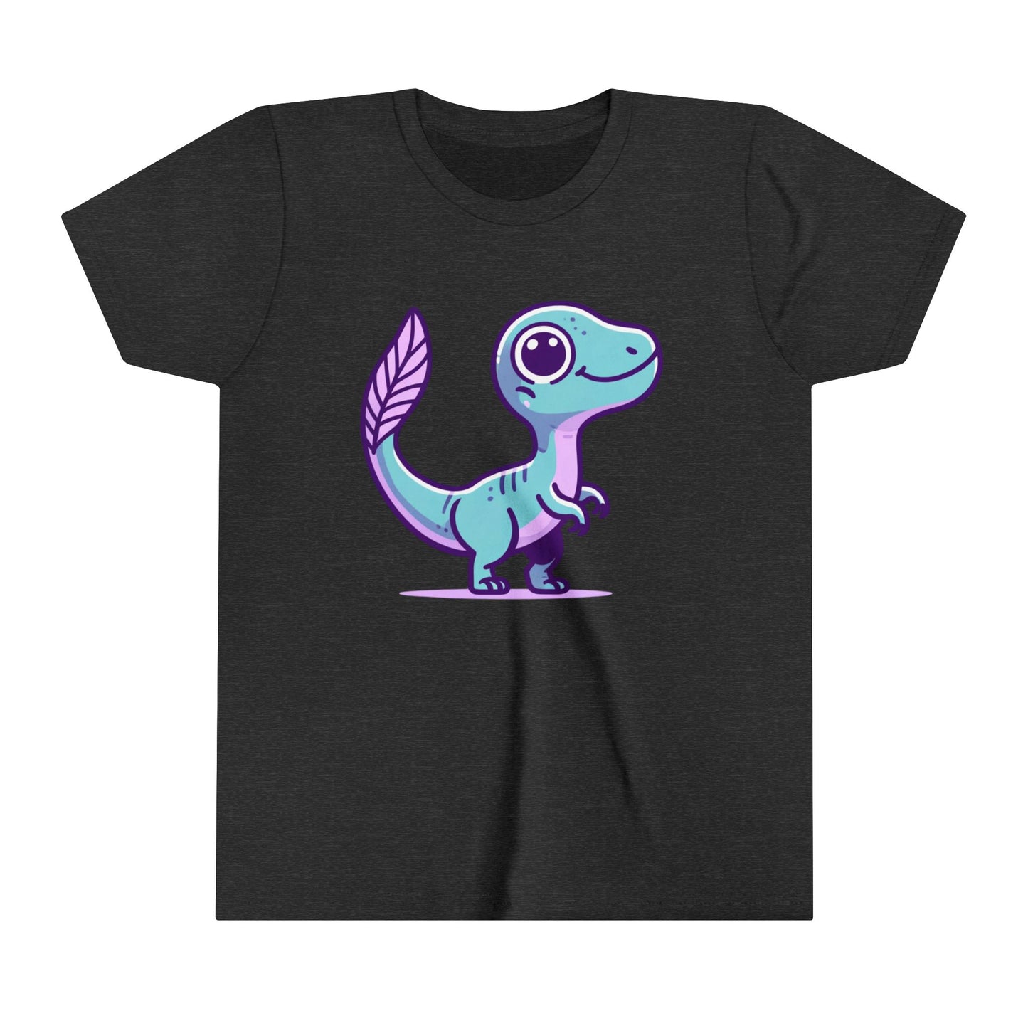 Youth Adorable Pastel Velociraptor Tee – Cute Dino Vibes in Aqua & Lavender! 🦕💜💙- Unisex Jersey Short Sleeve Tee Super Comfy Dino T-Shirt Gift