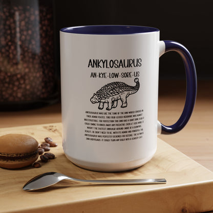 Outlined Ankylosaurus Mug with Detailed Black Graphic Amazing Gift for the Dino Lovers in your life