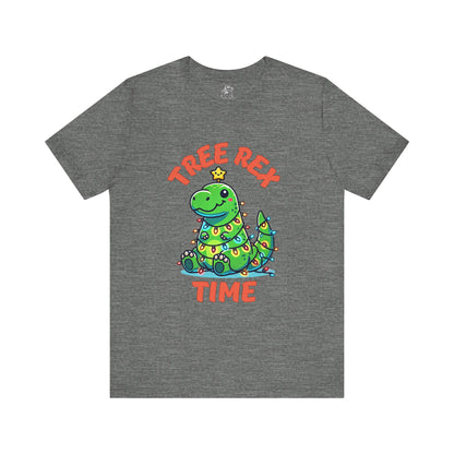 Tree Rex Time Christmas Jerry - Unisex Jersey Short Sleeve Tee Super Comfy Dino T-Shirt Gift