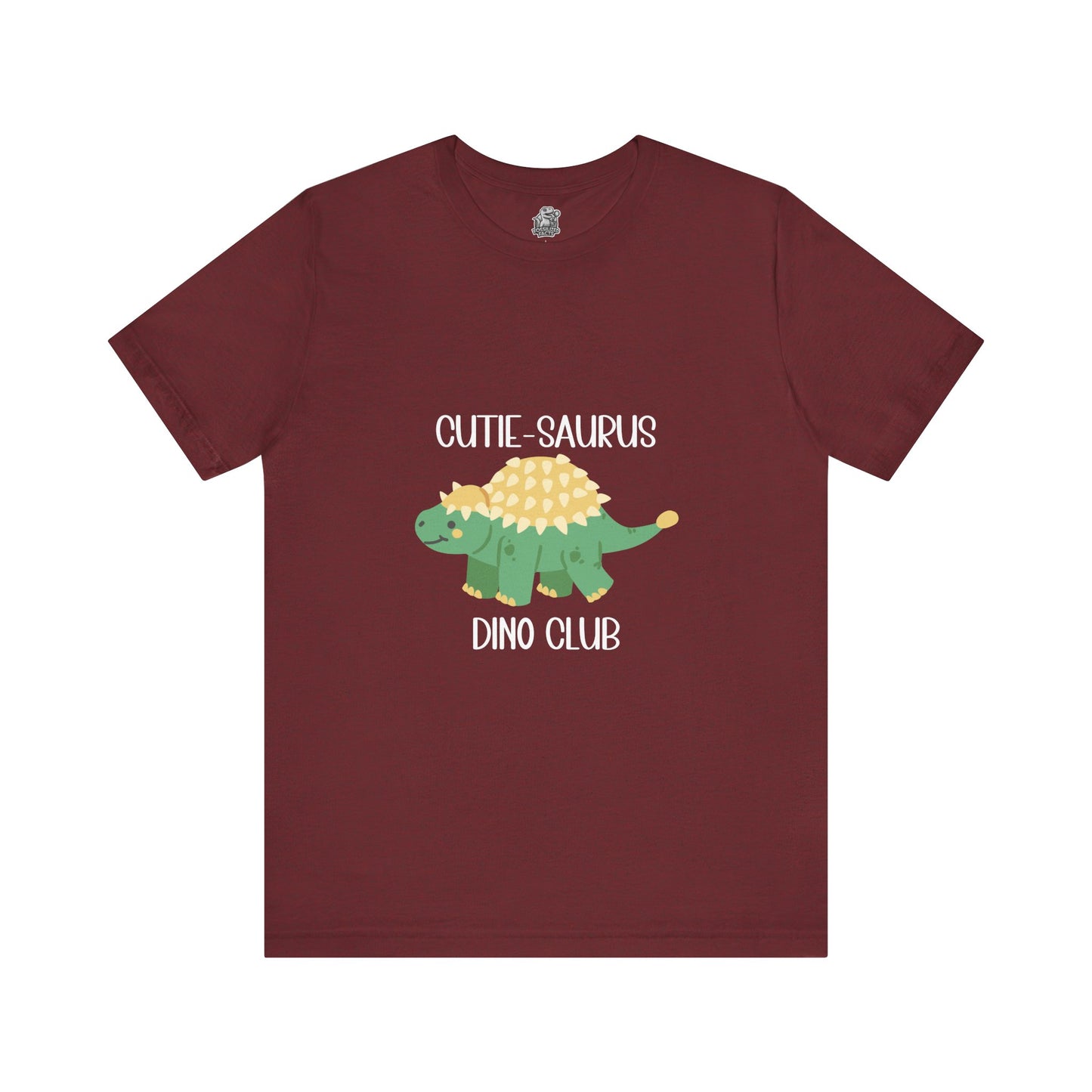 Ankylosaurus Cutie Saurus Dino Club Green - White Graphic - Unisex Jersey Short Sleeve Tee Super Comfy Dino T-Shirt Gift