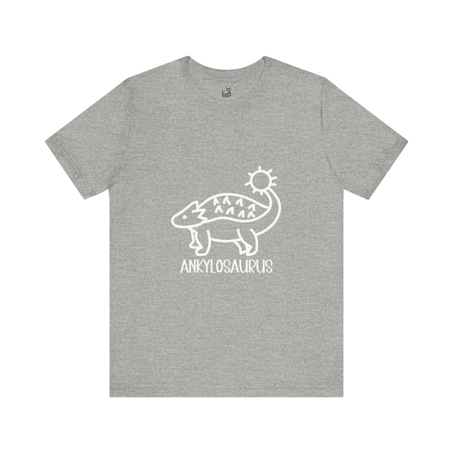 Cute Ankylosaurus White Graphics- Unisex Jersey Short Sleeve Tee Super Comfy Dino T-Shirt Gift