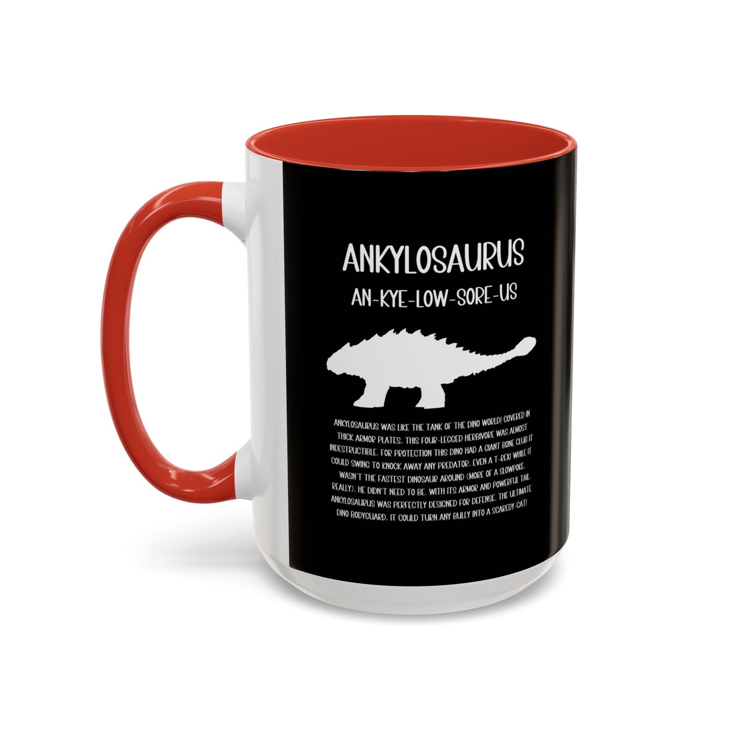 Ankylosaurus Mug with Detailed White Graphic Amazing Gift for the Dino Lovers in your life