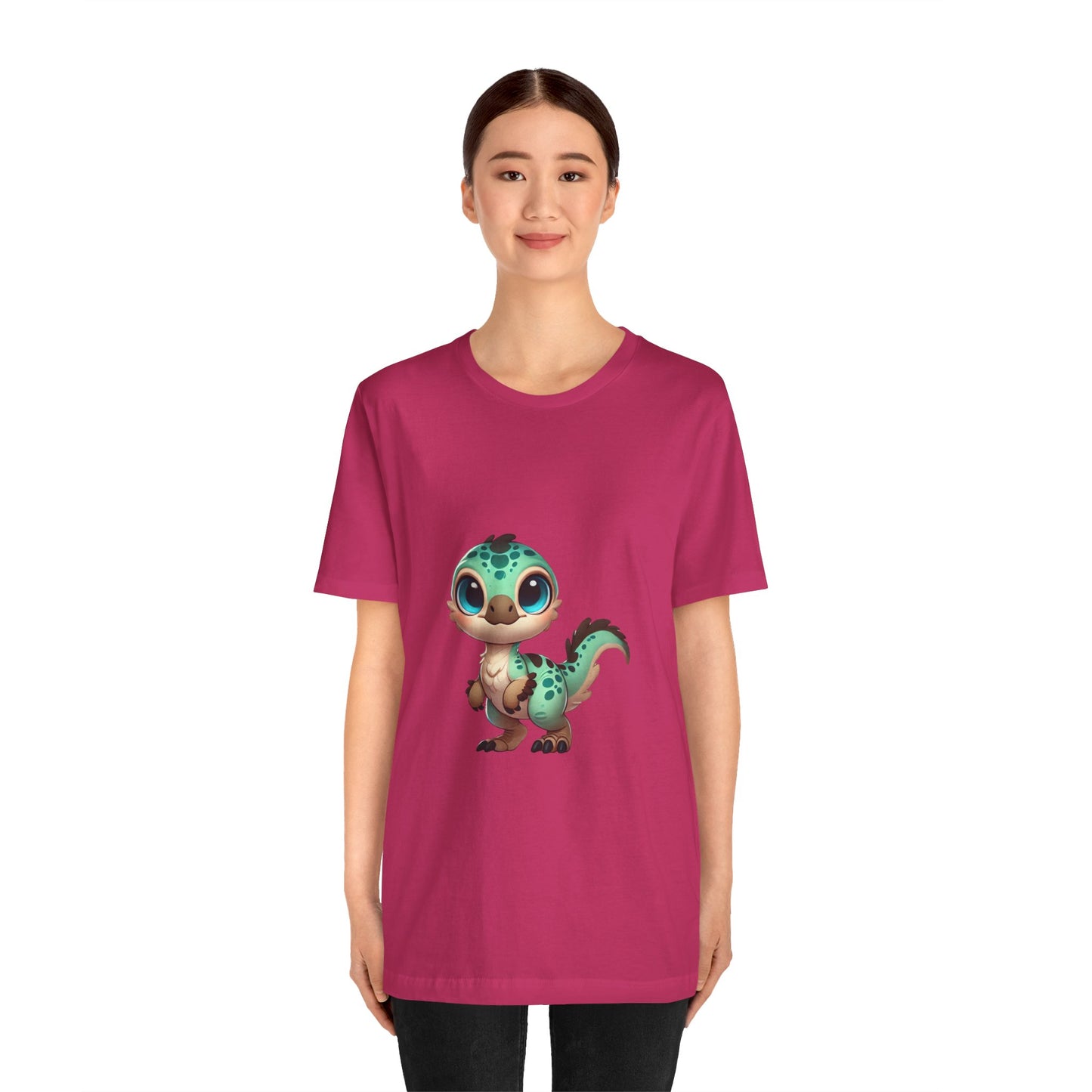 Adorable Baby Velociraptor Tee – Cuteness Overload for Dino Lovers! 🦖💚✨ - Unisex Jersey Short Sleeve Tee Super Comfy Dino T-Shirt Gift