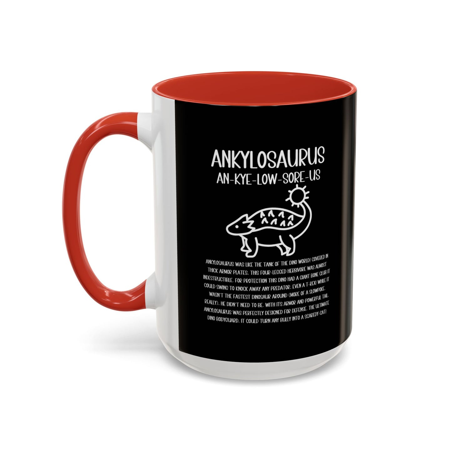 Cute Ankylosaurus Mug with Detailed White Graphic Amazing Gift for the Dino Lovers in your life