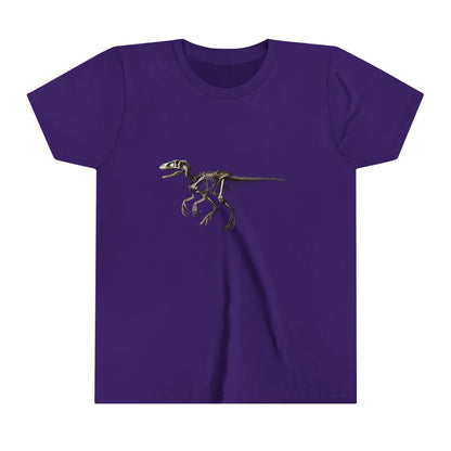 Youth Velociraptor Skeleton Tee – Classic Fossil Design for Dinosaur Enthusiasts! 🦖💀🦴 - Unisex Jersey Short Sleeve Tee Super Comfy Dino T-Shirt Gift