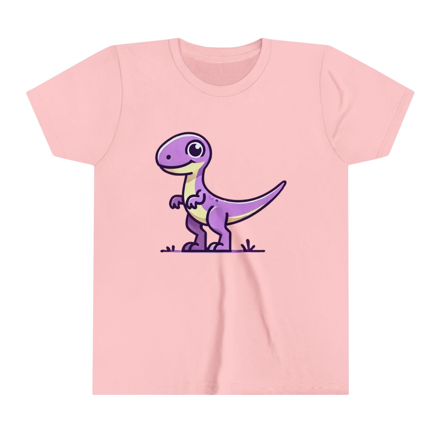 Youth Charming Purple Dinosaur Tee – For Dino-Loving Kids! 💜🦖 - Unisex Jersey Short Sleeve Tee Super Comfy Dino T-Shirt Gift