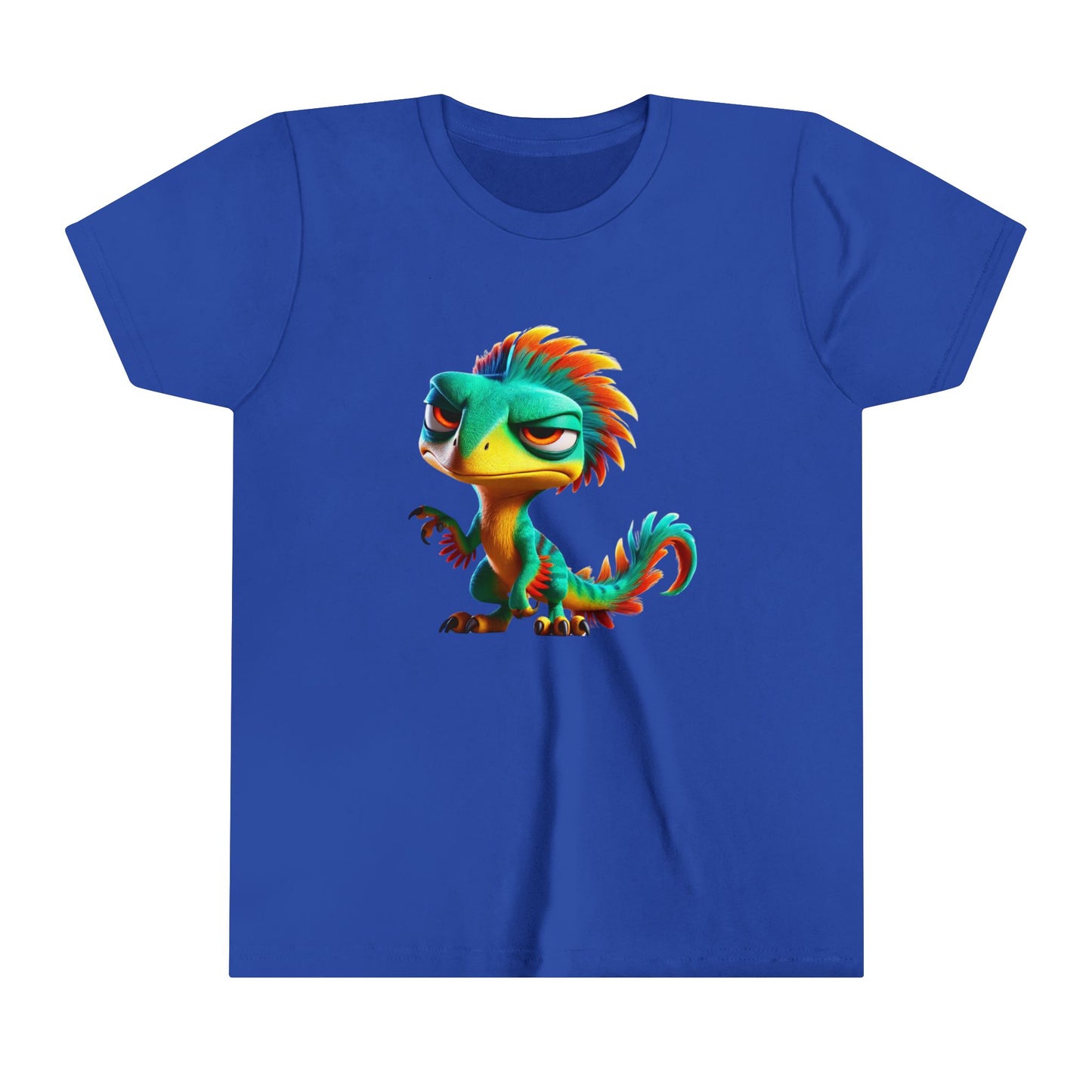 Youth Colorful & Feisty Velociraptor  – Unleash the Attitude!- Unisex Jersey Short Sleeve Tee Super Comfy Dino T-Shirt Gift