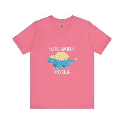 Ankylosaurus Cutie Saurus Dino Club Blue - White Graphic - Unisex Jersey Short Sleeve Tee Super Comfy Dino T-Shirt Gift