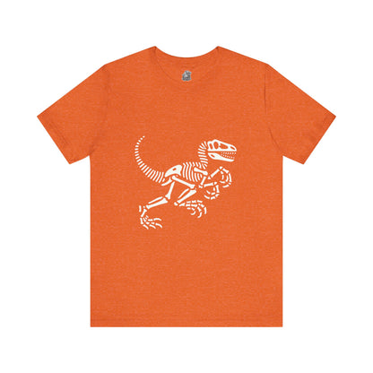 Minimalist Velociraptor Skeleton Tee – Classic Fossil Fun for Dino Fans! 🦖💀🦴 - Unisex Jersey Short Sleeve Tee Super Comfy Dino T-Shirt Gift