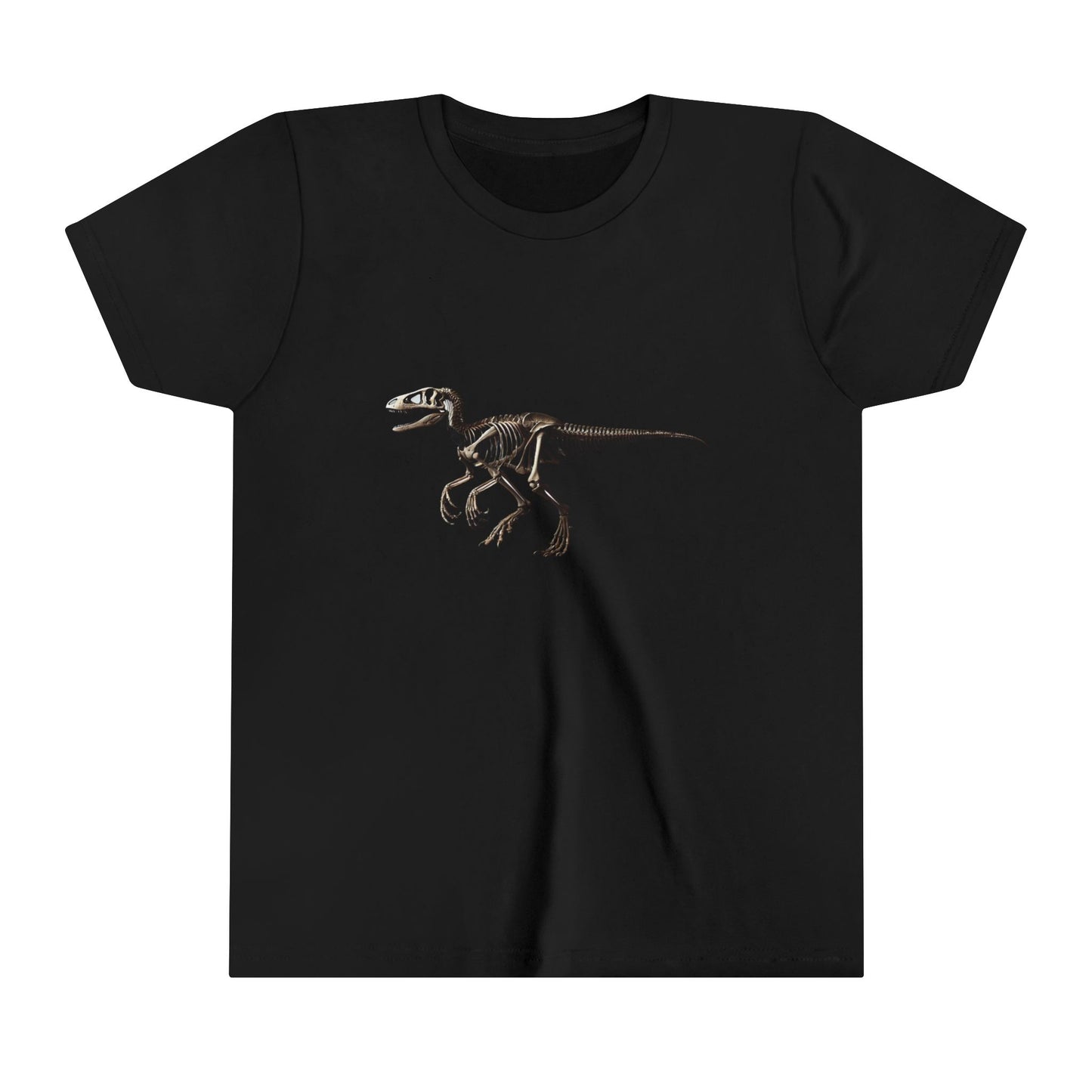 Youth Velociraptor Skeleton Tee – Classic Fossil Design for Dinosaur Enthusiasts! 🦖💀🦴 - Unisex Jersey Short Sleeve Tee Super Comfy Dino T-Shirt Gift