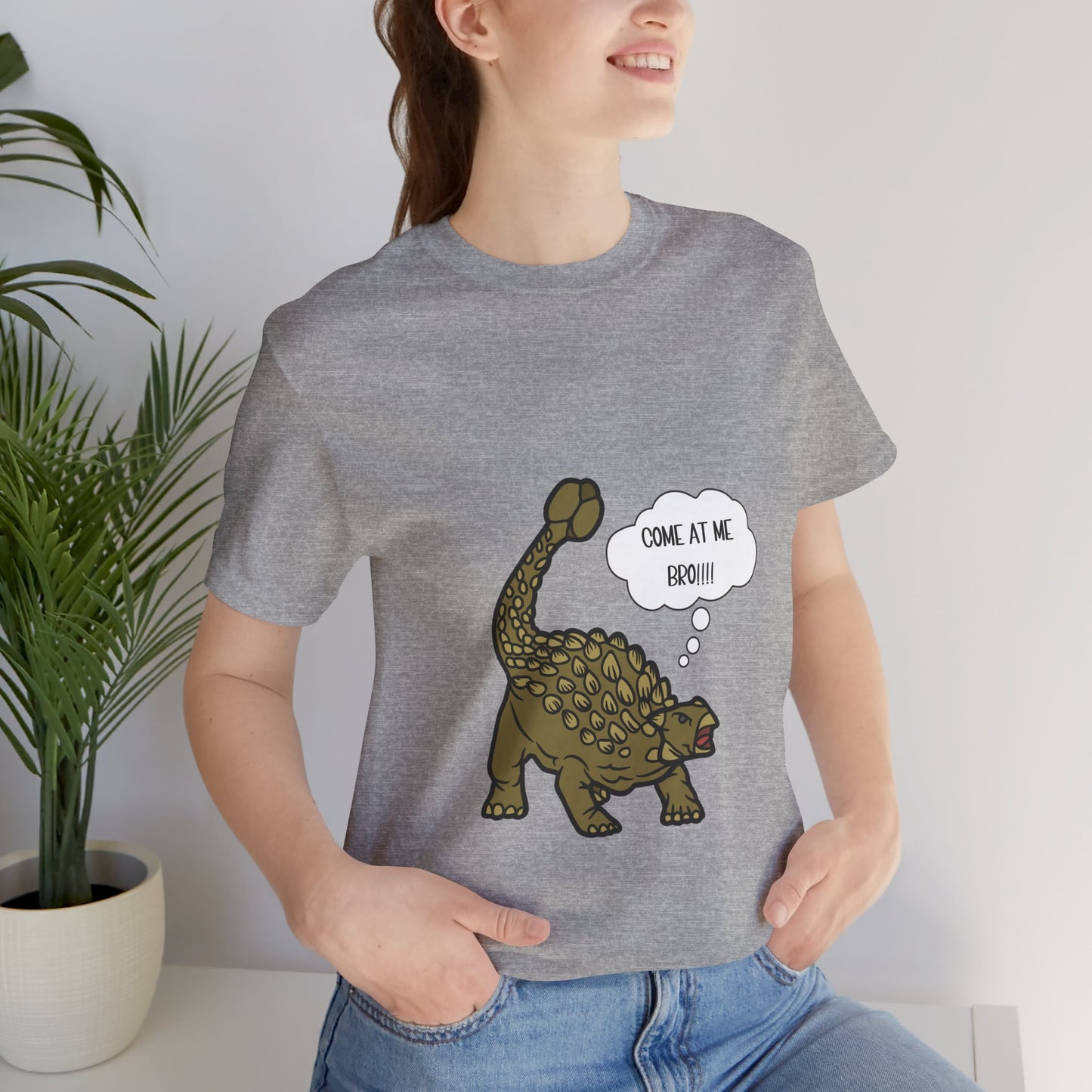 Ankylosaurus Come at me Bro Graphic - Unisex Jersey Short Sleeve Tee Super Comfy Dino T-Shirt Gift