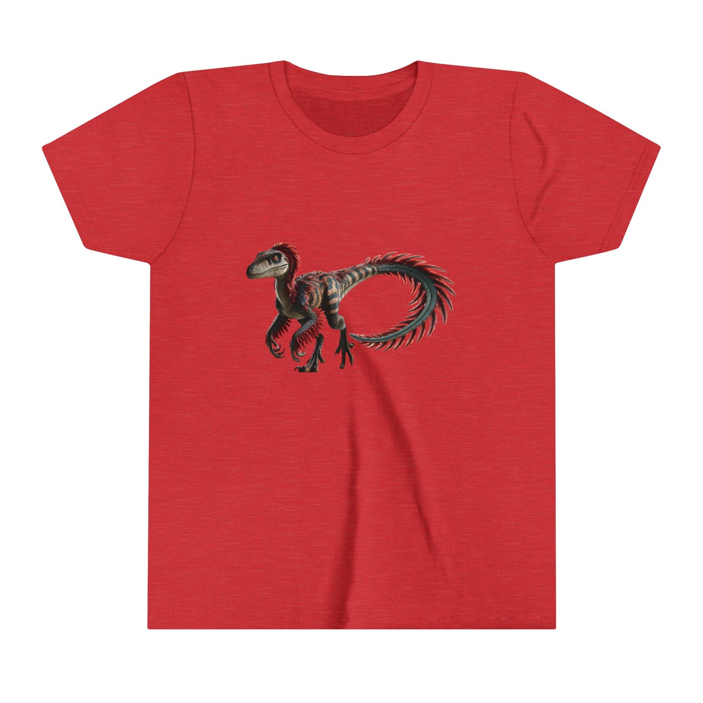 Youth Wild & Feathered Velociraptor Tee – Bold Jungle Vibes and Fierce Dino Style! 🦖🌿🔥 - Unisex Jersey Short Sleeve Tee Super Comfy Dino T-Shirt Gift