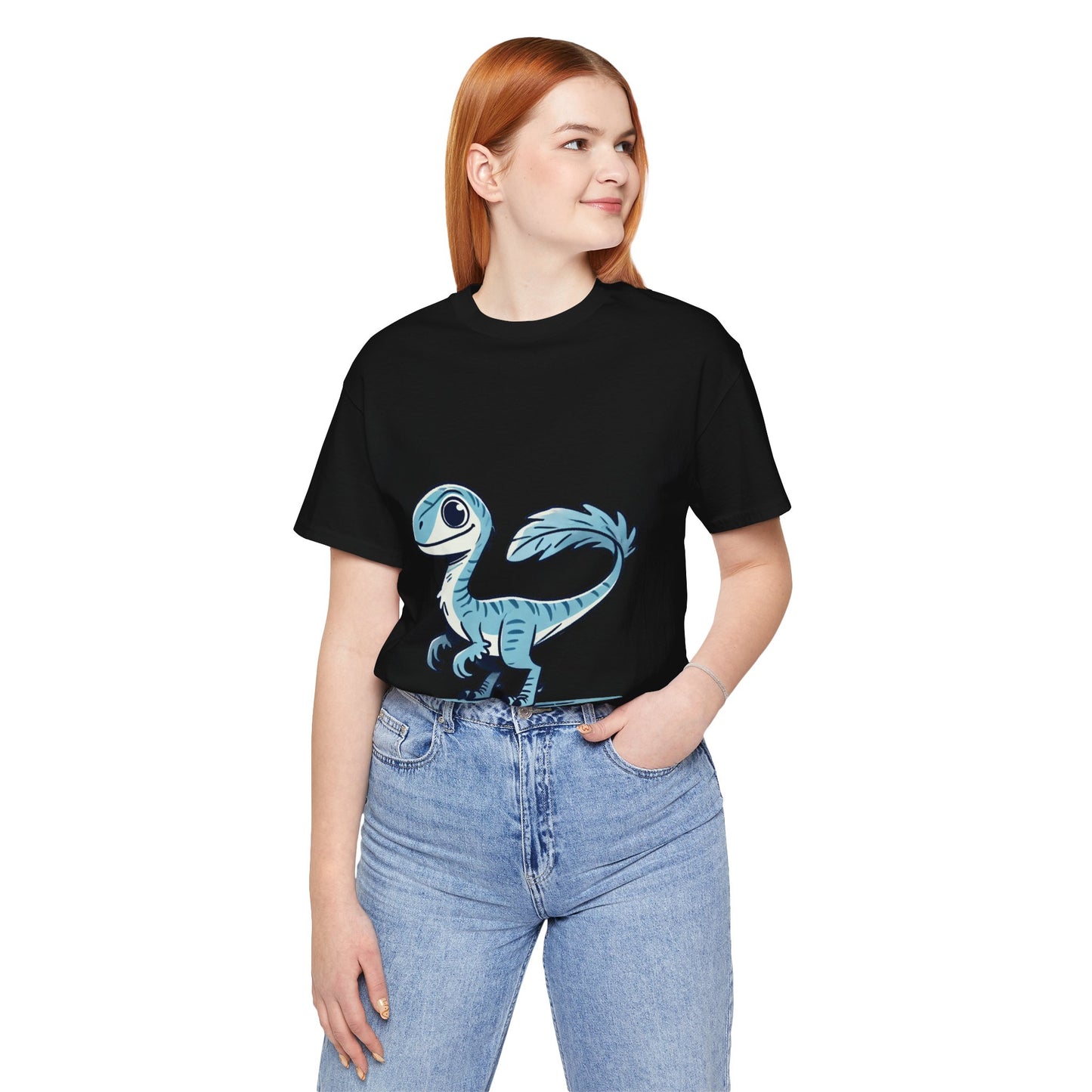 Charming Blue Velociraptor Tee – Cool Dino Style with a Playful Twist! 🦖💙❄️ - Unisex Jersey Short Sleeve Tee Super Comfy Dino T-Shirt Gift