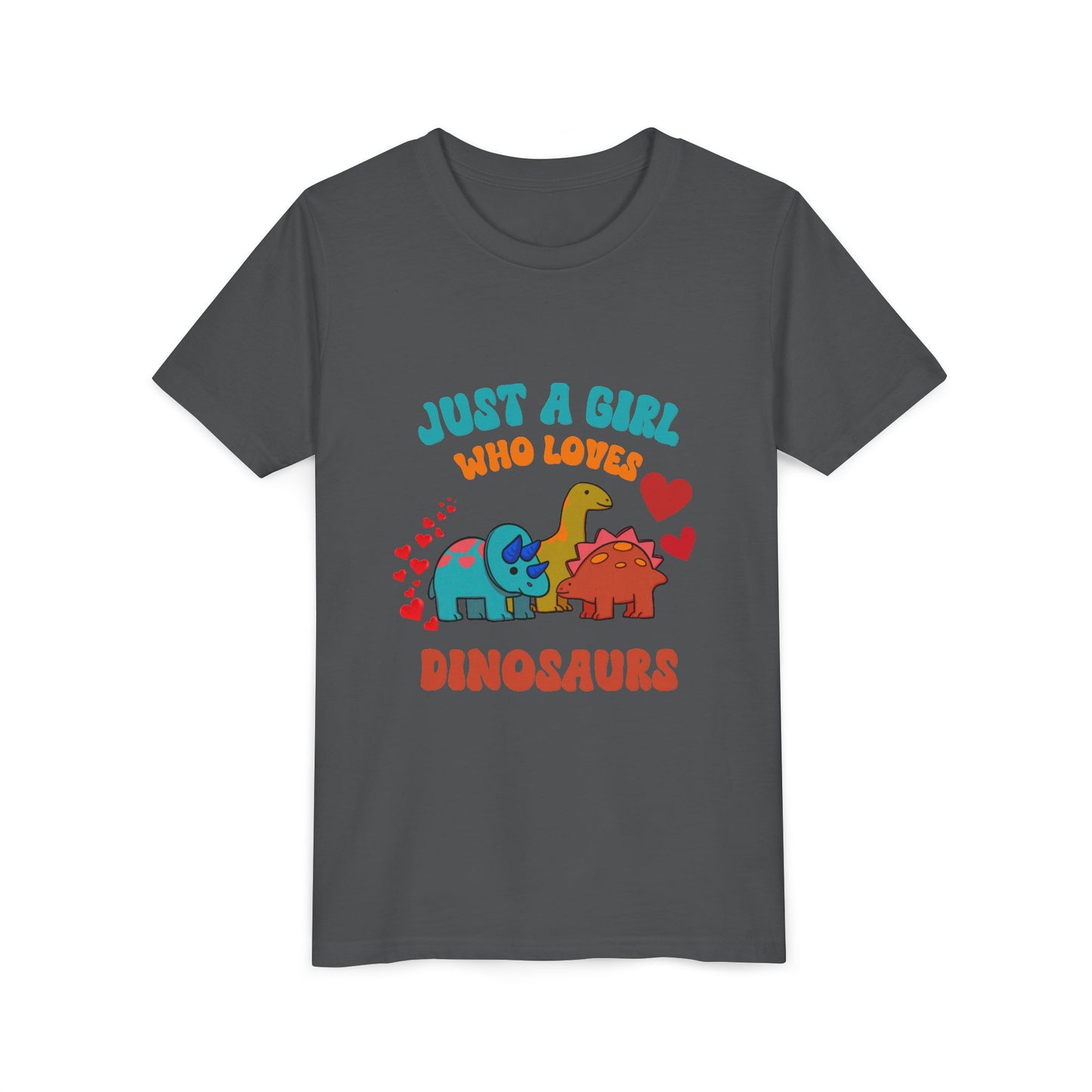 Just a Girl Who Loves Dinosaurs Youth Size T-Shirt Stem Tweens and Teens who Love Dinosaurs Tshirts