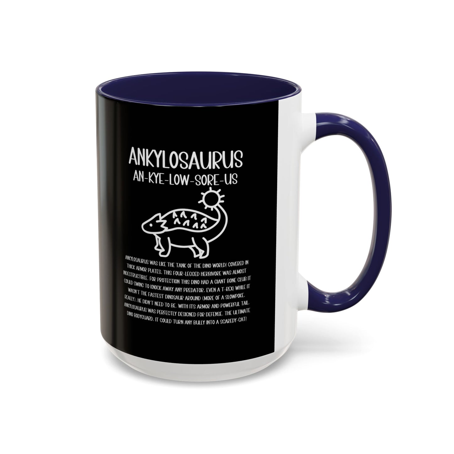 Cute Ankylosaurus Mug with Detailed White Graphic Amazing Gift for the Dino Lovers in your life