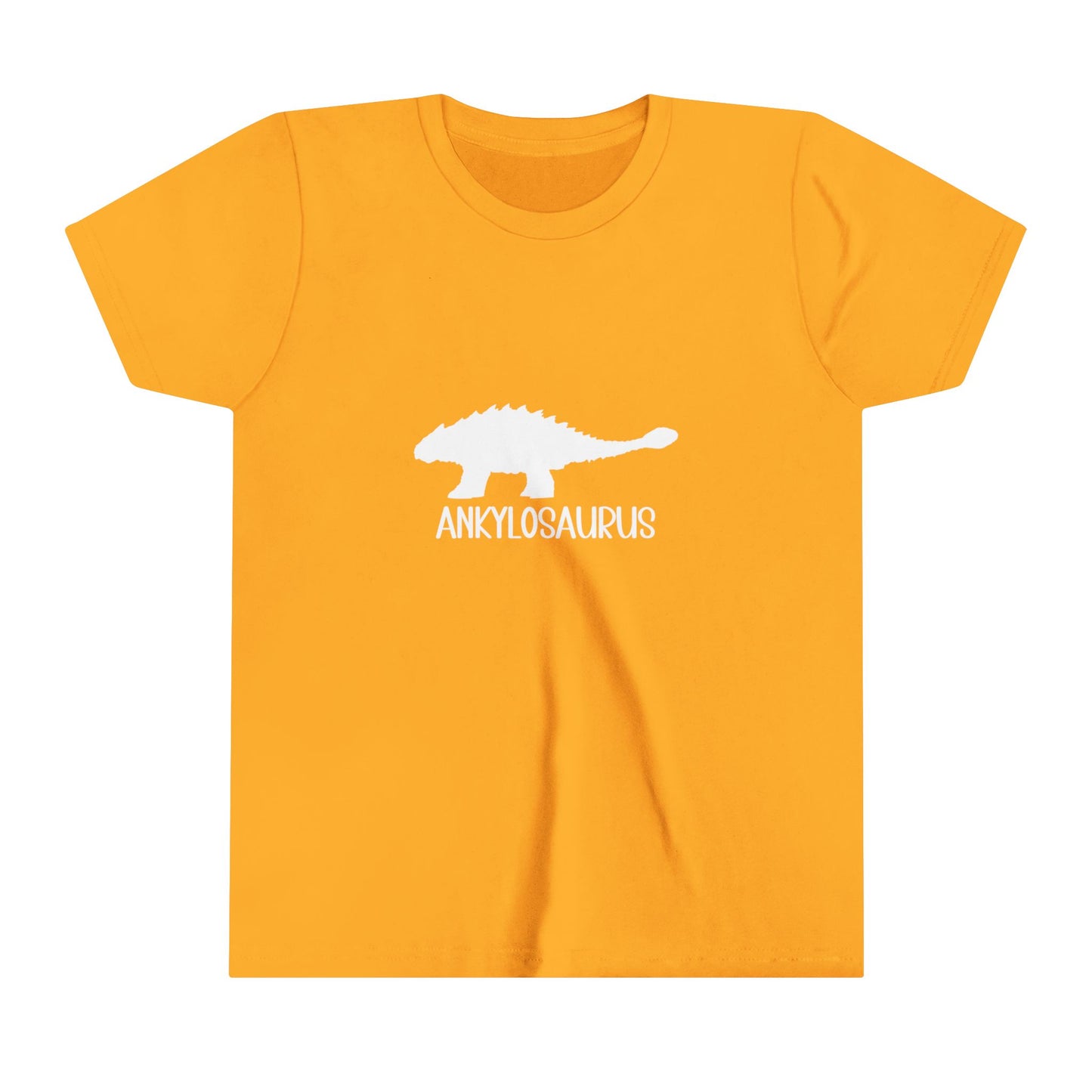 Youth Ankylosaurus T-Shirt with White Graphics - Unisex Jersey Short Sleeve Tee Super Comfy Dino T-Shirt Gift