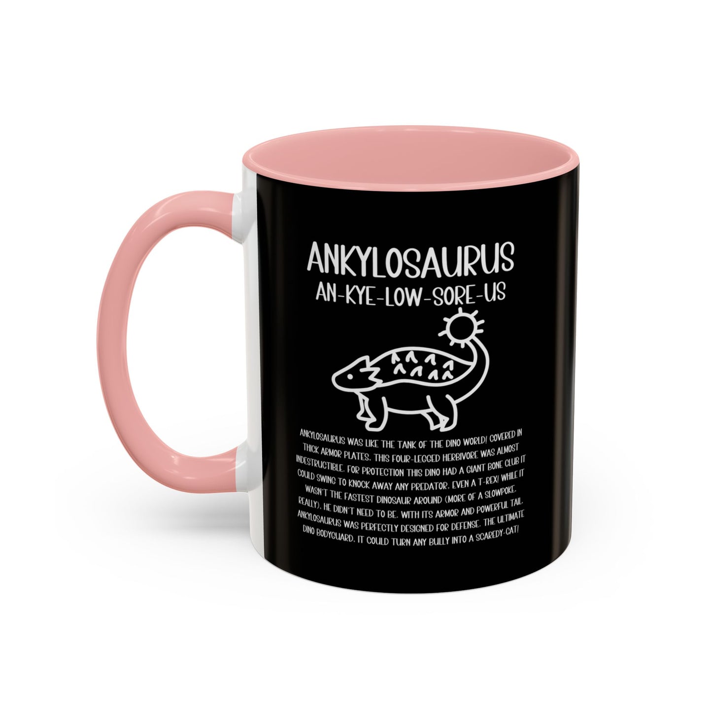 Cute Ankylosaurus Mug with Detailed White Graphic Amazing Gift for the Dino Lovers in your life