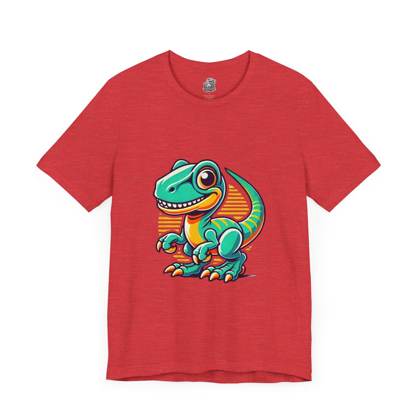 Retro Sunrise Velociraptor- Unisex Jersey Short Sleeve Tee Super Comfy Dino T-Shirt Gift