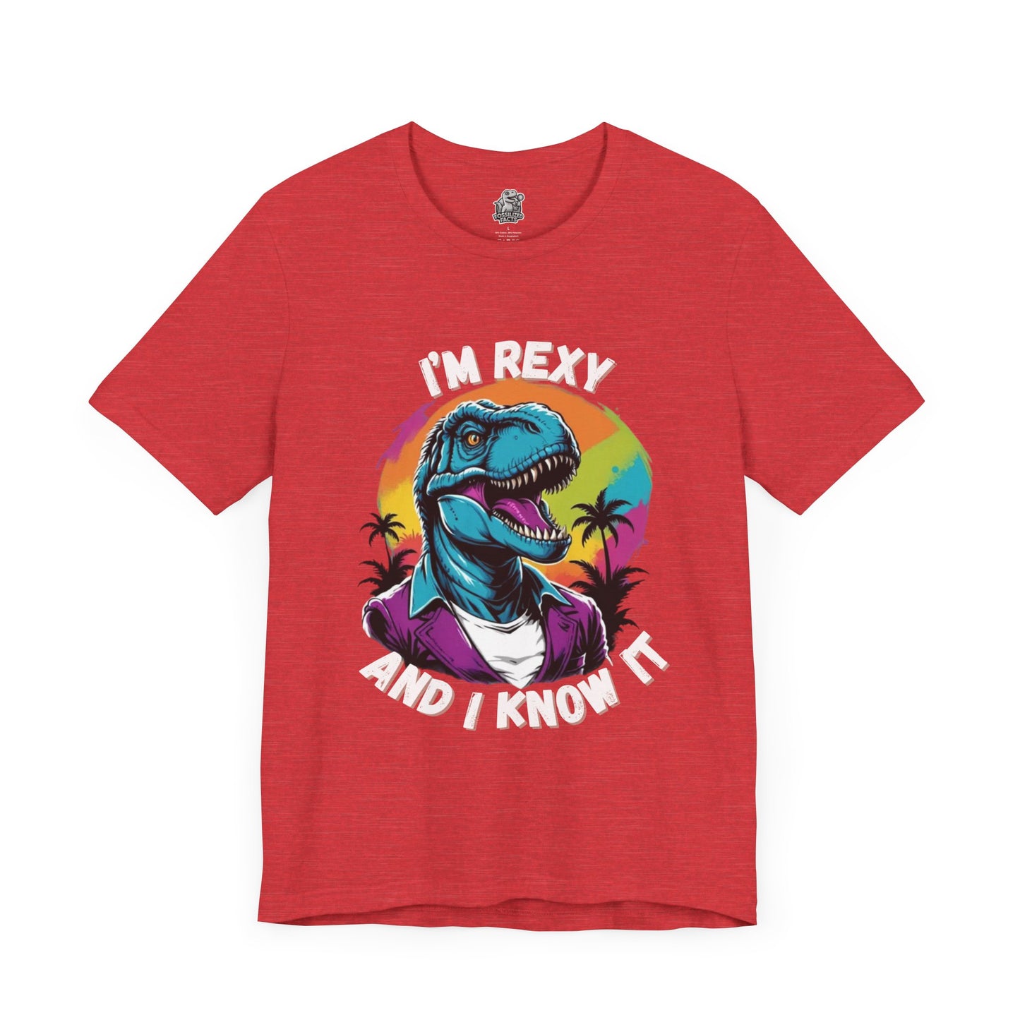 Retro Rex – I’m Rexy and I Know It Unisex T-Shirt with 80s Vibes & Cool T-Rex