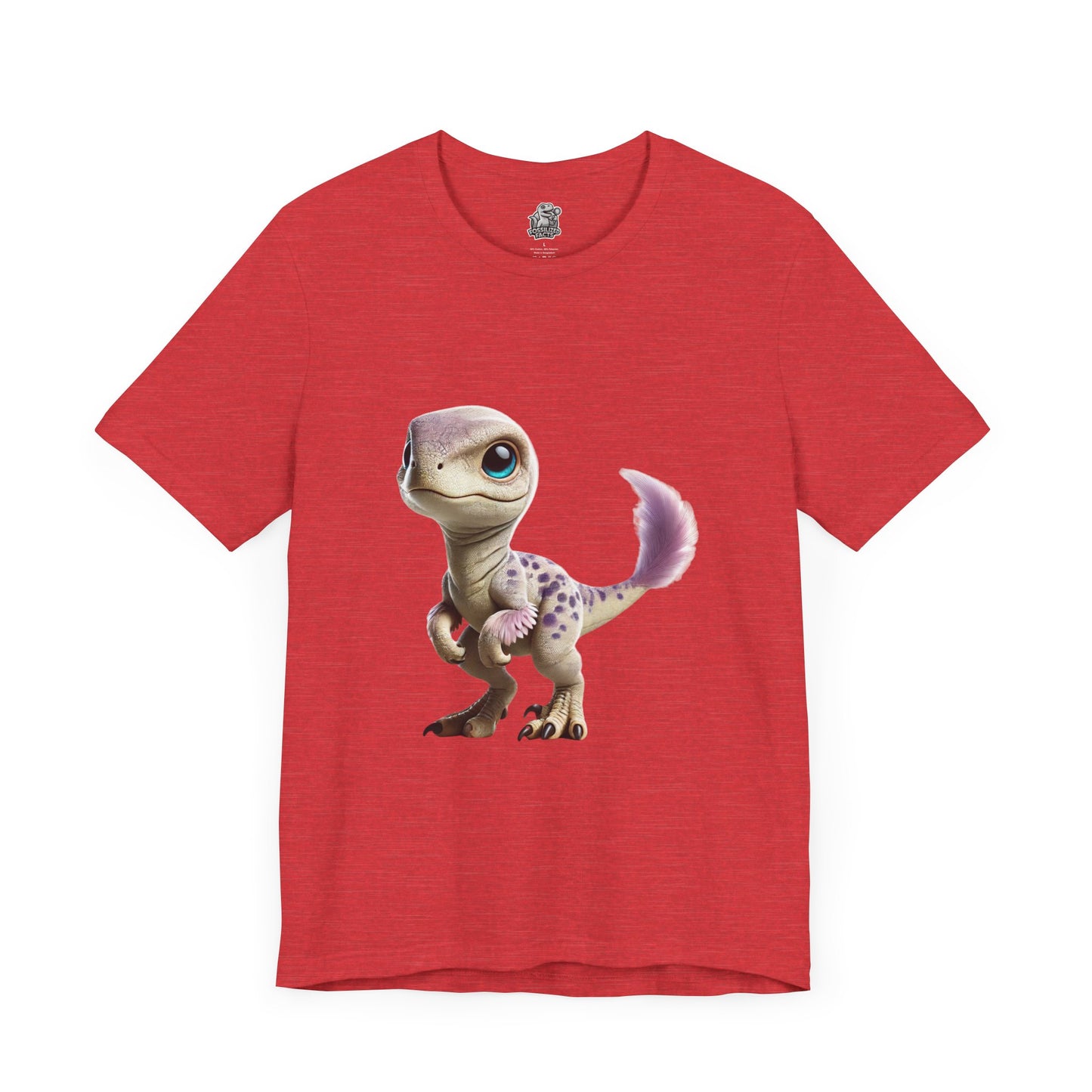 Lovable Baby Velociraptor Tee – Sweet Dino Style in Soft Pastels! 🦖💜✨ - Unisex Jersey Short Sleeve Tee Super Comfy Dino T-Shirt Gift