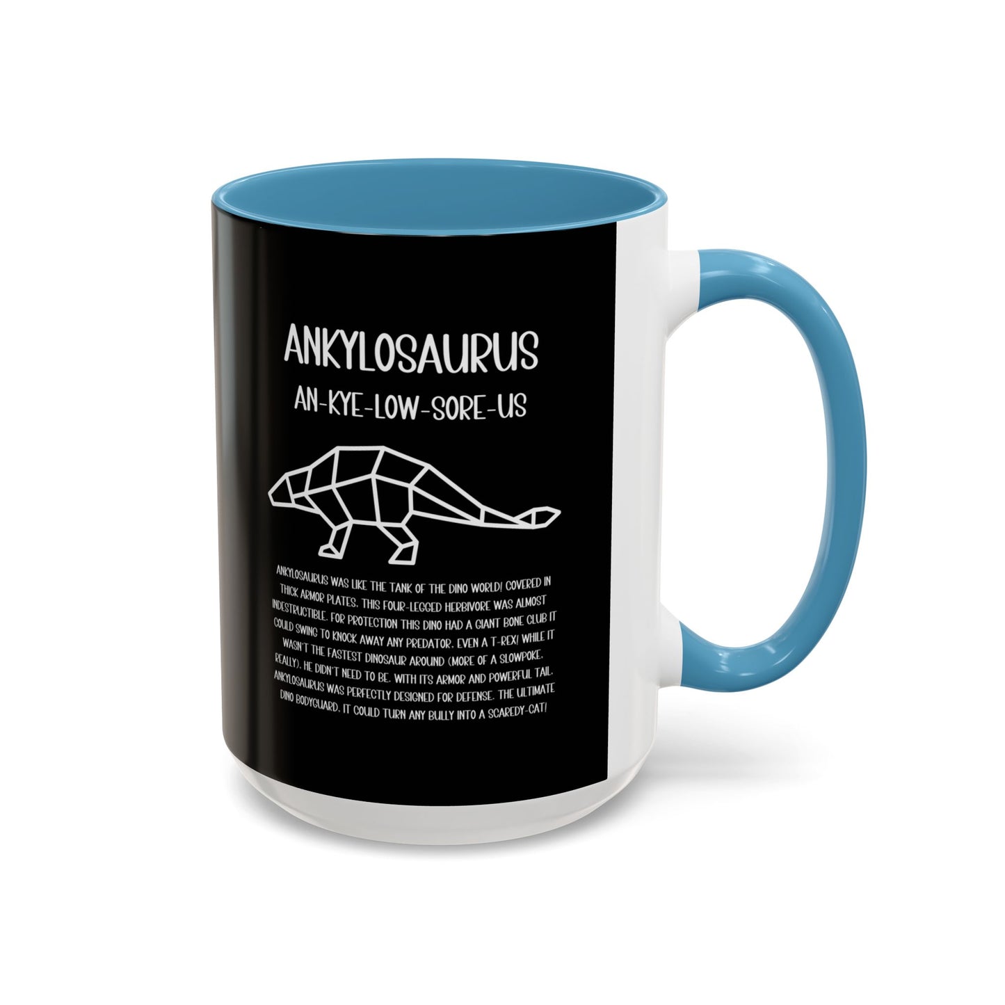 Polygon Ankylosaurus Mug with Detailed White Graphic Amazing Gift for the Dino Lovers in your life