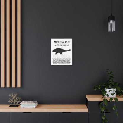 Ankylosaurus Vertical Matte Canvas White, Stretched, 1.25" Amazing Gift for the Dino Lover in your life