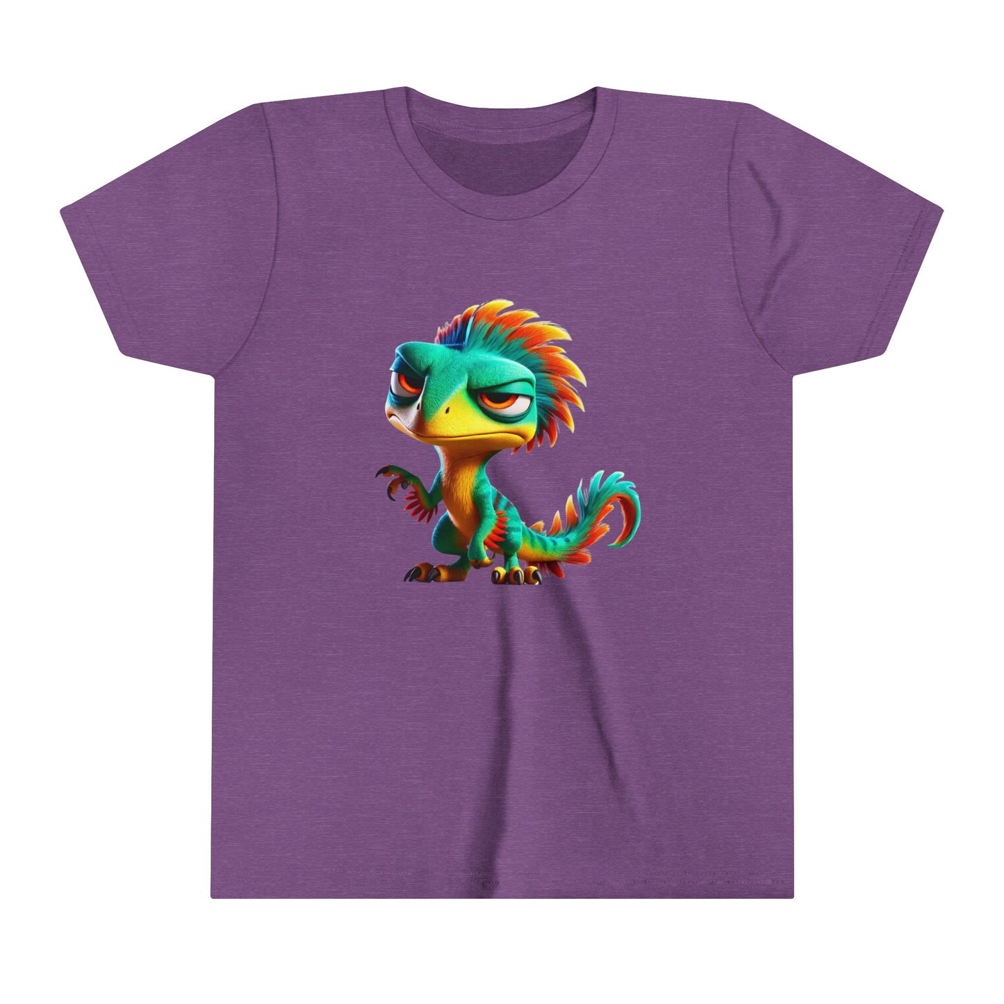 Youth Colorful & Feisty Velociraptor  – Unleash the Attitude!- Unisex Jersey Short Sleeve Tee Super Comfy Dino T-Shirt Gift