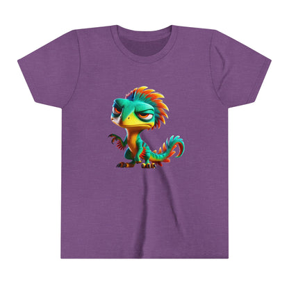 Youth Colorful & Feisty Velociraptor  – Unleash the Attitude!- Unisex Jersey Short Sleeve Tee Super Comfy Dino T-Shirt Gift