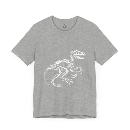 Bold Velociraptor Skeleton Tee – Iconic Fossil Design for Dinosaur Fans! 🦖💀🦴 - Unisex Jersey Short Sleeve Tee Super Comfy Dino T-Shirt Gift