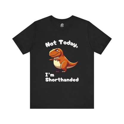 Chubby Not Today, I’m ShorthandedUnisex T-Shirt – Cute Floral Dino Design with Stegosaurus & Triceratops