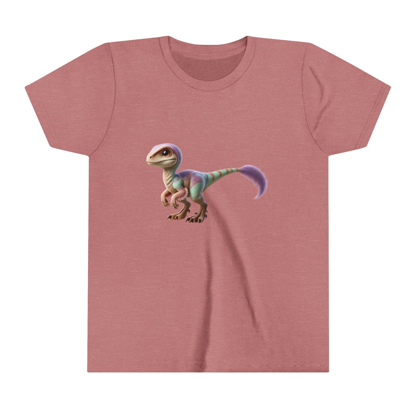 Youth Dreamy Pastel Velociraptor Tee – Soft & Stylish Dino Vibes in Lavender & Mint! 🦖💜🌿 - Unisex Jersey Short Sleeve Tee Super Comfy Dino T-Shirt Gift