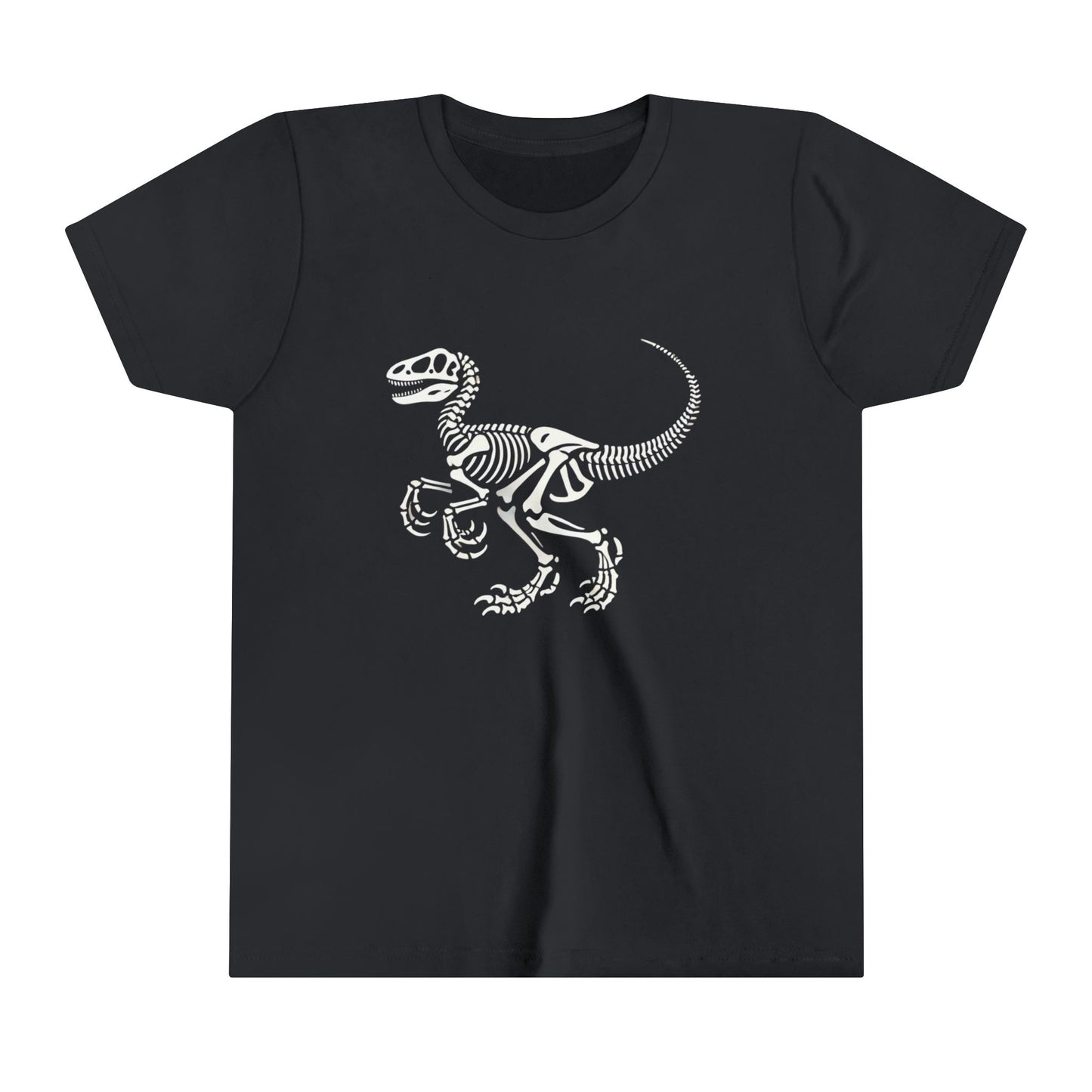 Youth Classic Velociraptor Skeleton Tee – Perfect Fossil Design for Dino Lovers! 🦖💀🦴 - Unisex Jersey Short Sleeve Tee Super Comfy Dino T-Shirt Gift