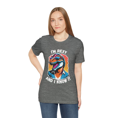 Swagger Rex – I’m Rexy and I Know It Unisex T-Shirt with Cool Sunglasses & Retro Style